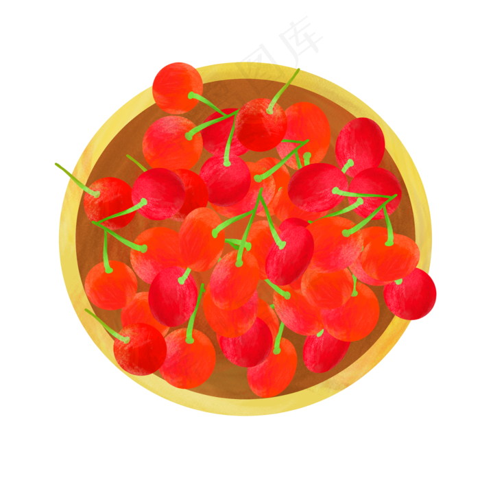 红色水果樱桃(2000X2000(DPI:300))psd模版下载
