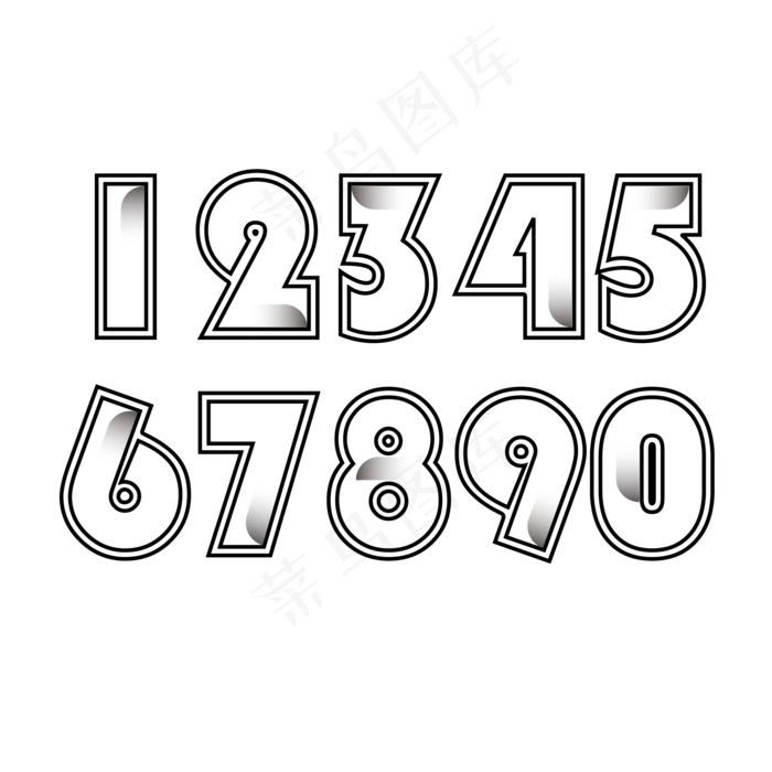 简约数字(2000*2000px 	      )ai矢量模版下载