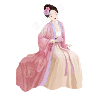 仕女图古风女孩素材