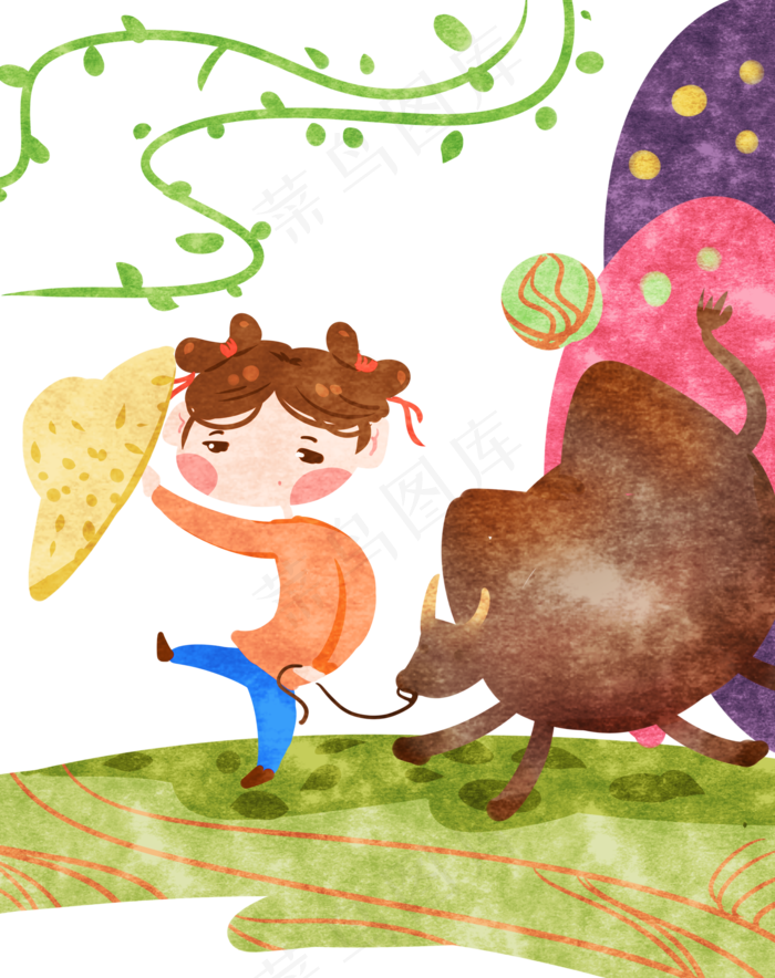 清明节牧童与水牛