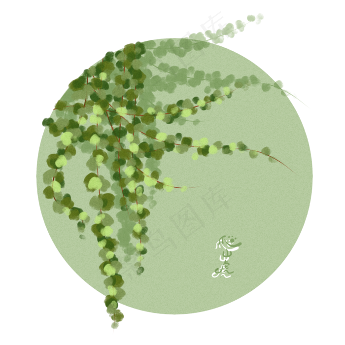春天可爱的爬山虎,免抠元素