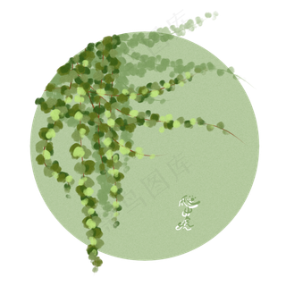 春天可爱的爬山虎,免抠元素