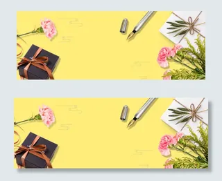 感恩节文艺简约黄色banner