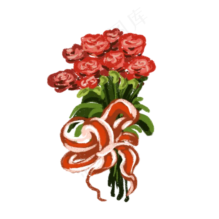 花带红色玫瑰(2000X2000(DPI:132))psd模版下载