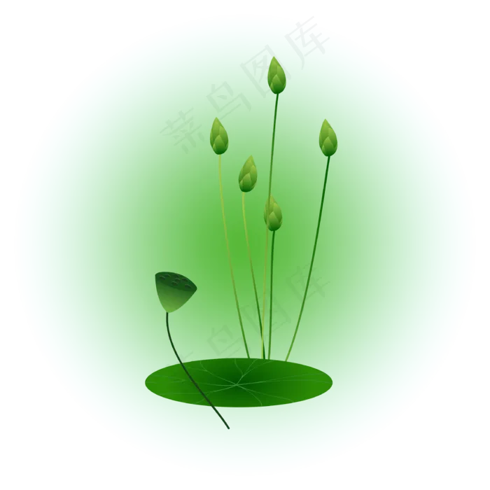 夏日荷花清新精美(3334*3334px 300 dpi )ai矢量模版下载