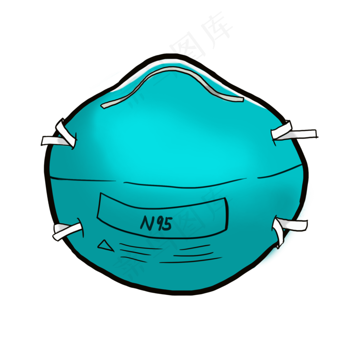N95医用口罩,免抠元素(2000X2000(DPI:300))psd模版下载