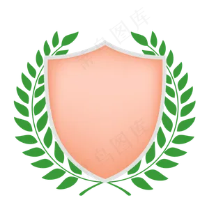 橄榄枝粉色盾牌