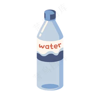手绘卡通居家清新系列矿泉水,免抠元素