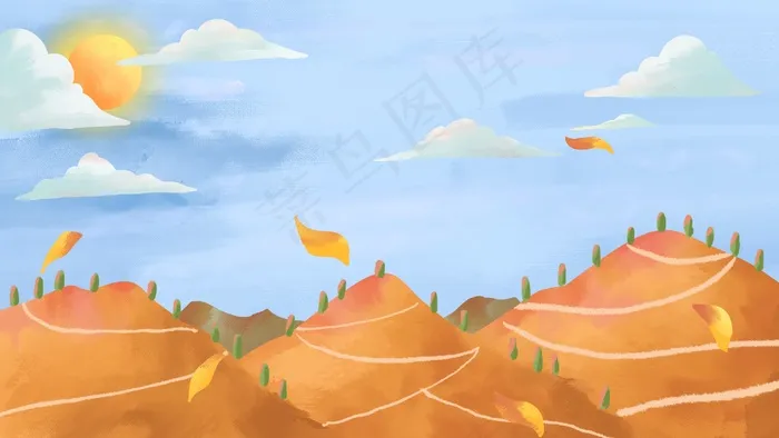 秋季丰收硕果的山川(2880*1620px 300 dpi )psd模版下载