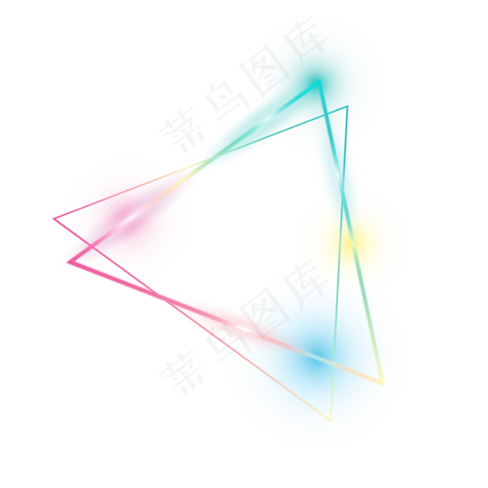 618电商霓虹灯多边形免扣素材,免抠元素