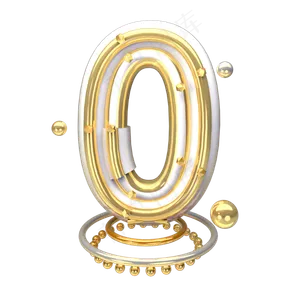 金色倒计时数字0可商用