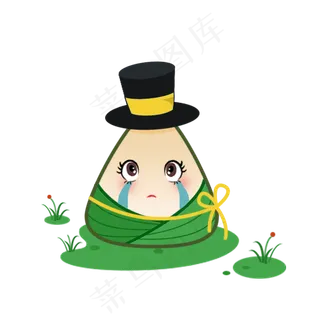 端午节绿色系手绘粽子图片