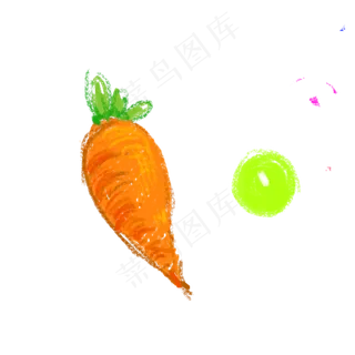 橙色创意圆弧胡萝卜食物元素