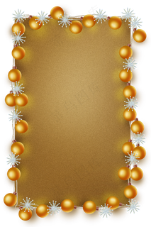 圣诞节装饰球金色边框,免抠元素