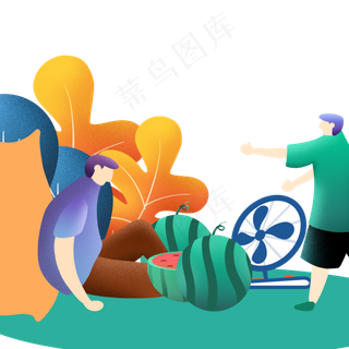 扁平小暑吃西瓜