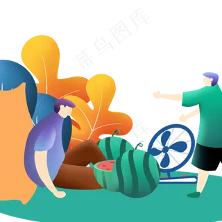 扁平小暑吃西瓜