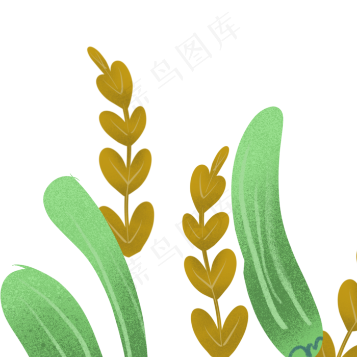 春季的绿色叶子植物