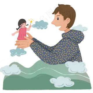 父亲节巨大的爸爸手托女儿