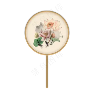 古风丝质荷花团扇