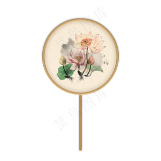 古风丝质荷花团扇