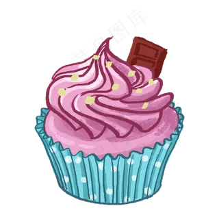 手绘可爱纸杯蛋糕PNG免抠素材