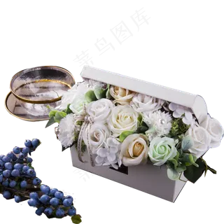 漂亮的鲜花和葡萄免抠图