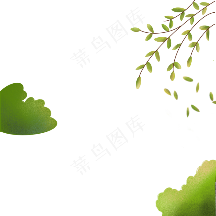 传统节日清明节卡通柳叶