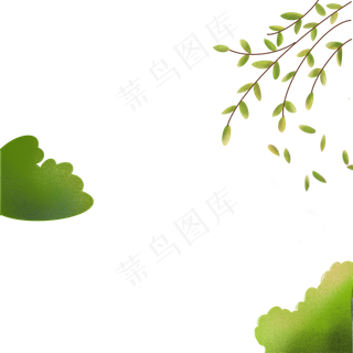 传统节日清明节卡通柳叶