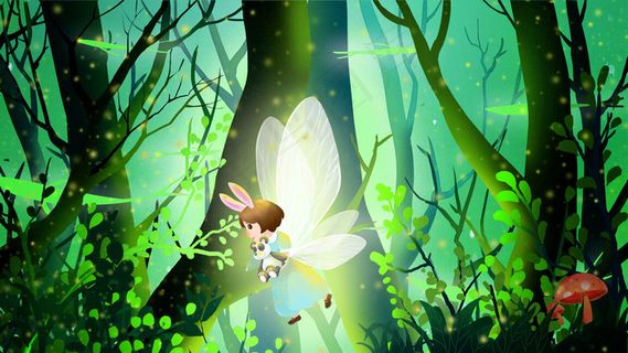 通用-治愈美景紫色仲夏夜精灵