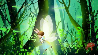 通用-治愈美景紫色仲夏夜精灵