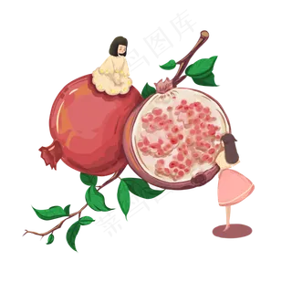 秋分石榴果实成熟,免抠元素