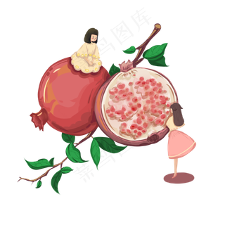 秋分石榴果实成熟,免抠元素