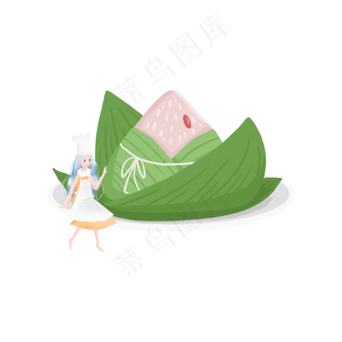 女孩和端午节的粽子(2000X2000(DPI:300))psd模版下载