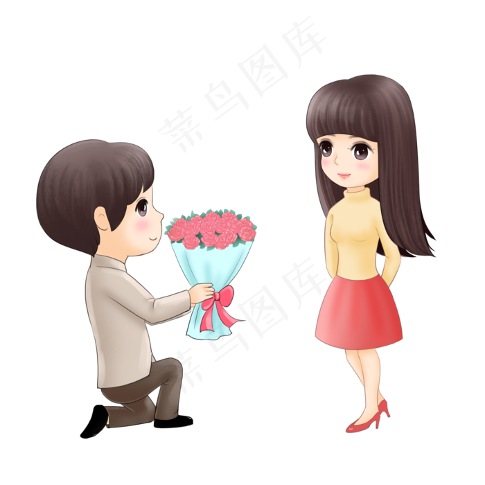 情人节告白卡通漫画