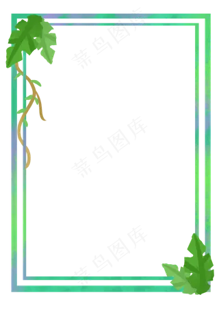 绿色的花藤相框边框