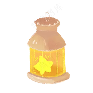 手绘卡通水彩星星灯管