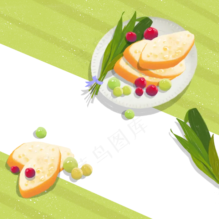 下午茶餐桌装饰面包果蔬早午餐,免抠元素(2500X2500(DPI:300))psd模版下载