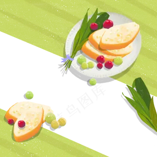 下午茶餐桌装饰面包果蔬早午餐,免抠元素
