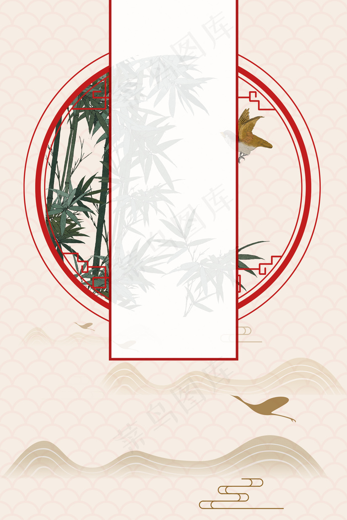 中国风竹子边框纹理素材(1772*2657px 	      )psd模版下载
