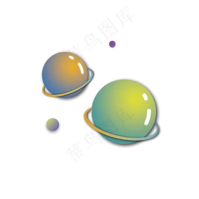 手绘太空星球免抠图(2000*2000px 300 dpi )psd模版下载