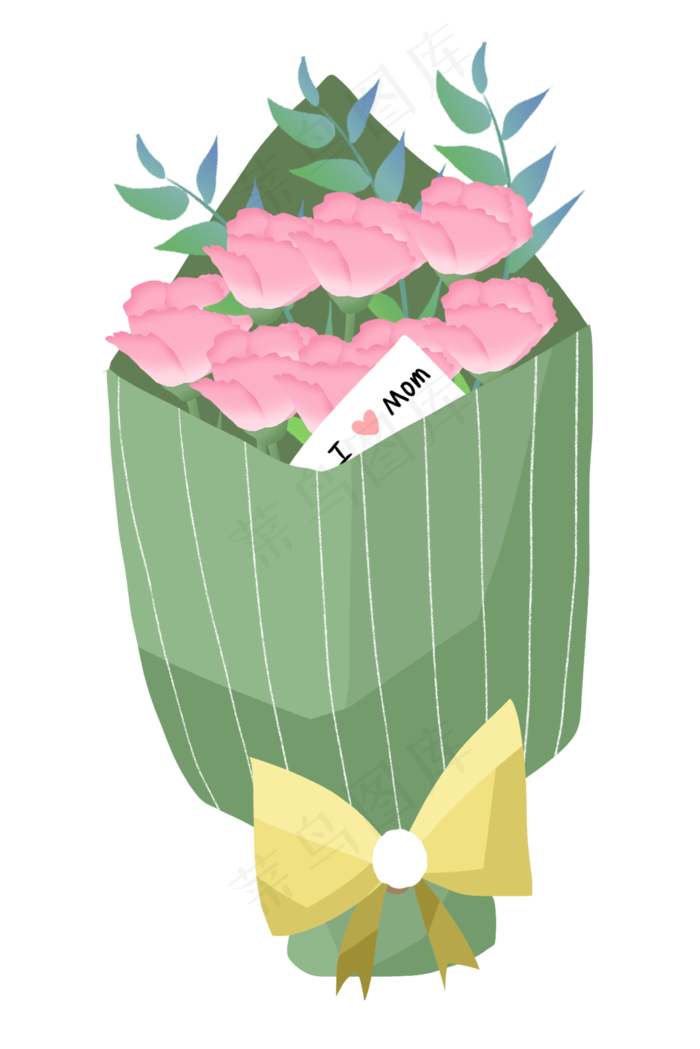 一束康乃馨母亲节礼物祝福(2362X3540(DPI:300))psd模版下载