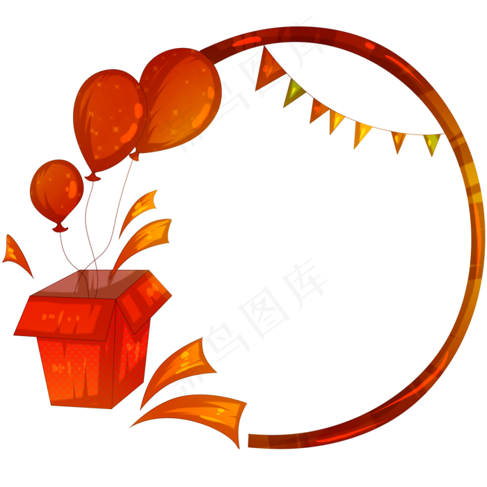 愚人节礼盒边框插画,免抠元素