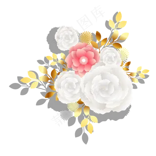 母亲节父亲节彩色写实鲜花立体花