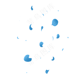 蓝色玫瑰花瓣元素