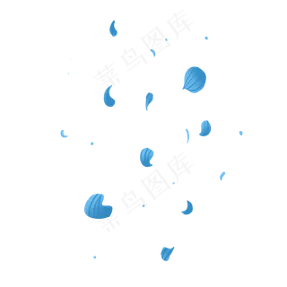 蓝色玫瑰花瓣元素