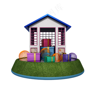 电商儿童节小屋png图
