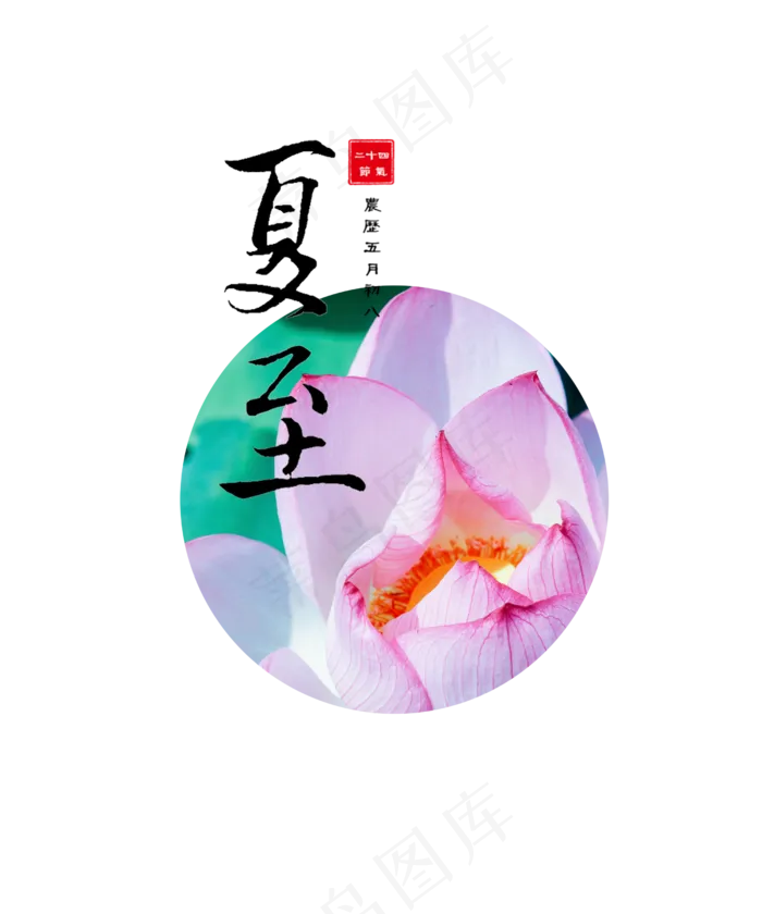 夏至节气荷花(2500X3000(DPI:300))psd模版下载