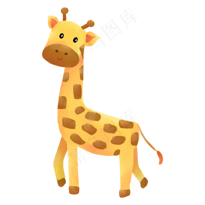 卡通可爱动物长颈鹿,免抠元素