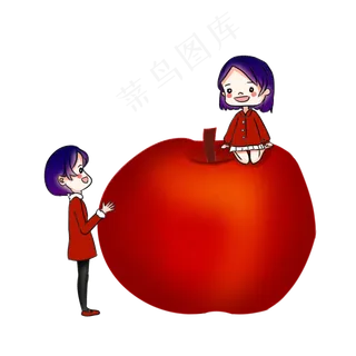 平安夜红苹果圣诞前夕手绘卡通PNG,免抠元素