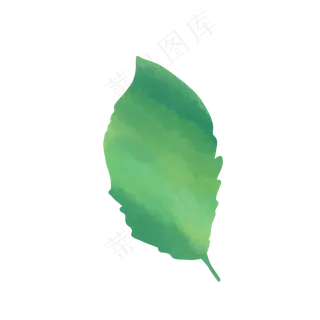 手绘水彩一片叶子
